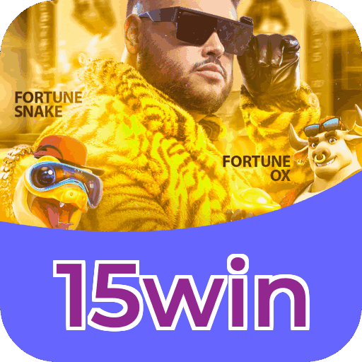 Interface do aplicativo 15win mostrando jogos disponíveis no iOS e Android